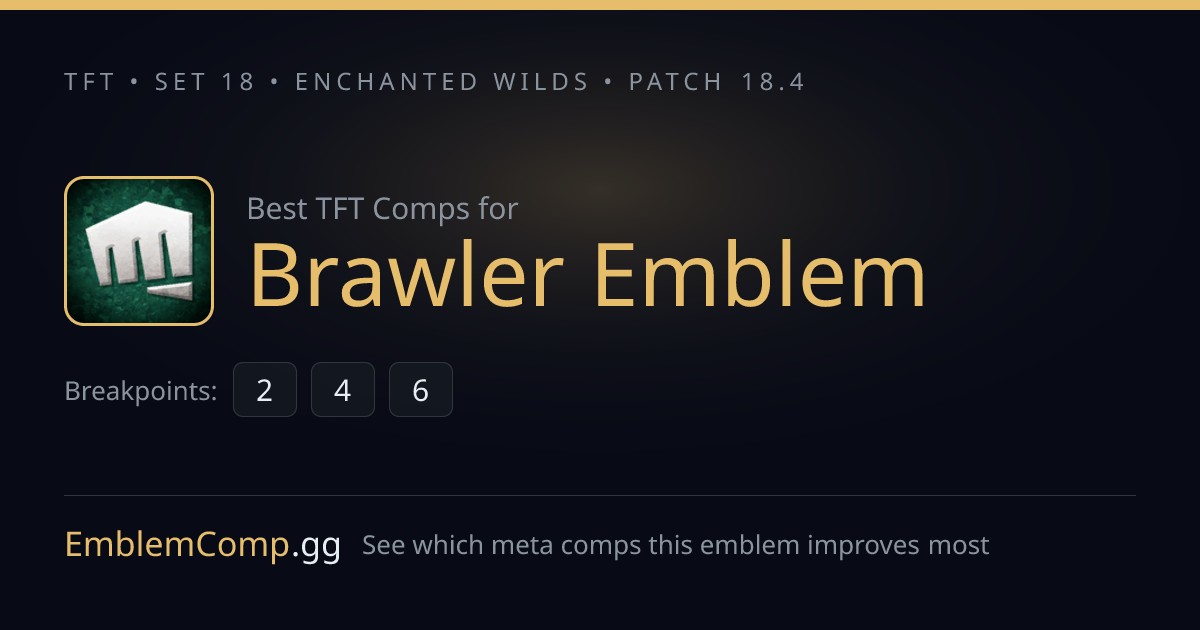 TFT Brawler Comps & Emblem (Patch 18.4) | EmblemComp.gg