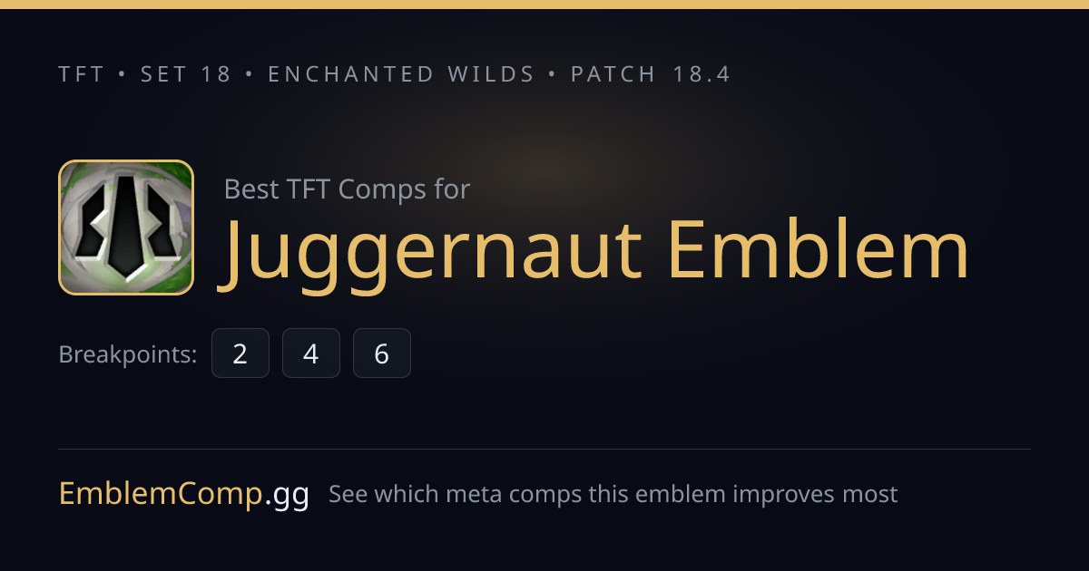 TFT Juggernaut Comps & Emblem (Patch 18.4) | EmblemComp.gg