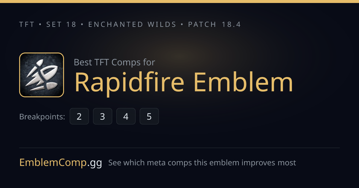 TFT Rapidfire Comps & Emblem (Patch 18.4) | EmblemComp.gg